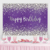 Lila Und Glänzend Bokeh Punkte Glücklich Geburtstag Hintergrund